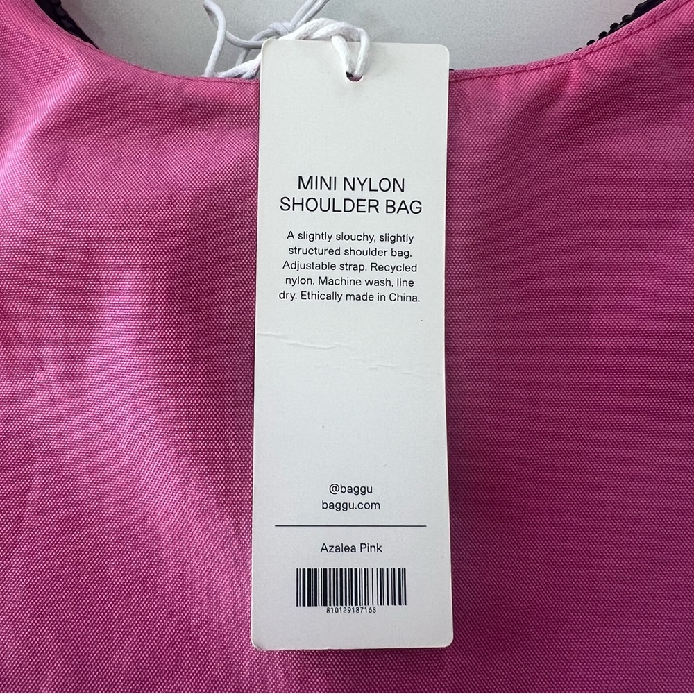 NWT BAGGU Mini Nylon Shoulder Bag - Azalea Pink - Picture 3 of 4
